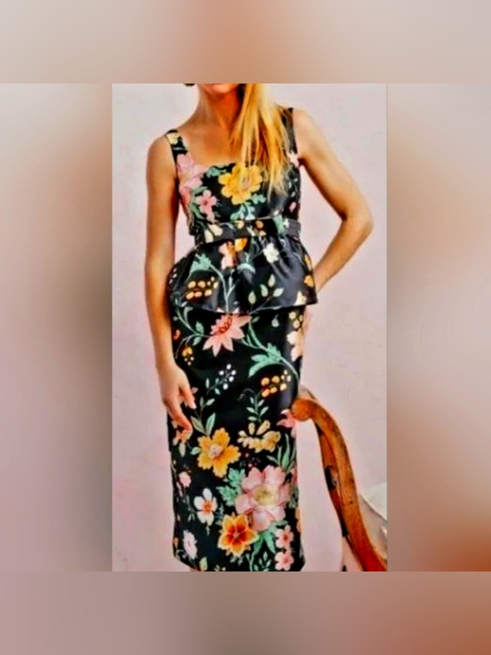 Tuckernuck Jacquard Floral Mia Midi Dress size 0